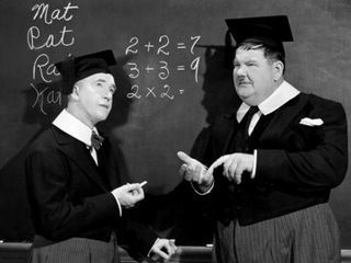 Dick und Doof als Studenten