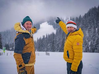 Schmidt Max und Felix Neureuther auf der Piste
